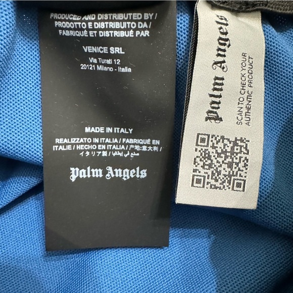 Palm Angels Classic Logo Cropped Track Pants 'Indigo Blue/Off White' Sz 44/XS US - Picture 15 of 15